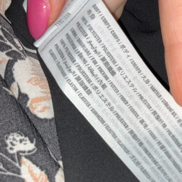 Abercrombie & Fitch Black Floral Cinch Front Midi Dress XS - Picture 8 of 10